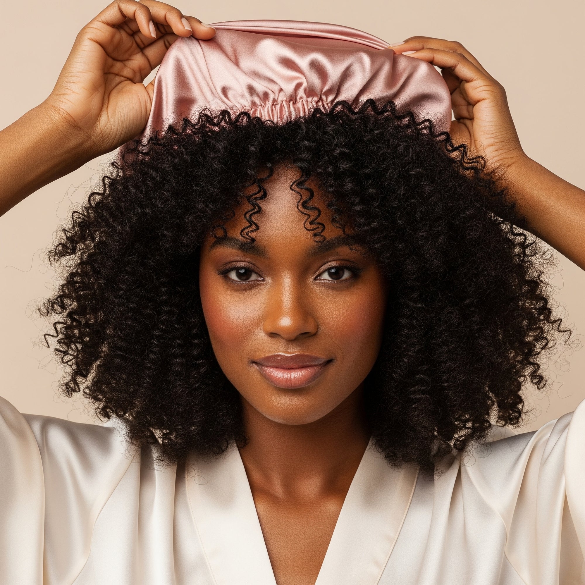 Bonnet en soie et sac de protection