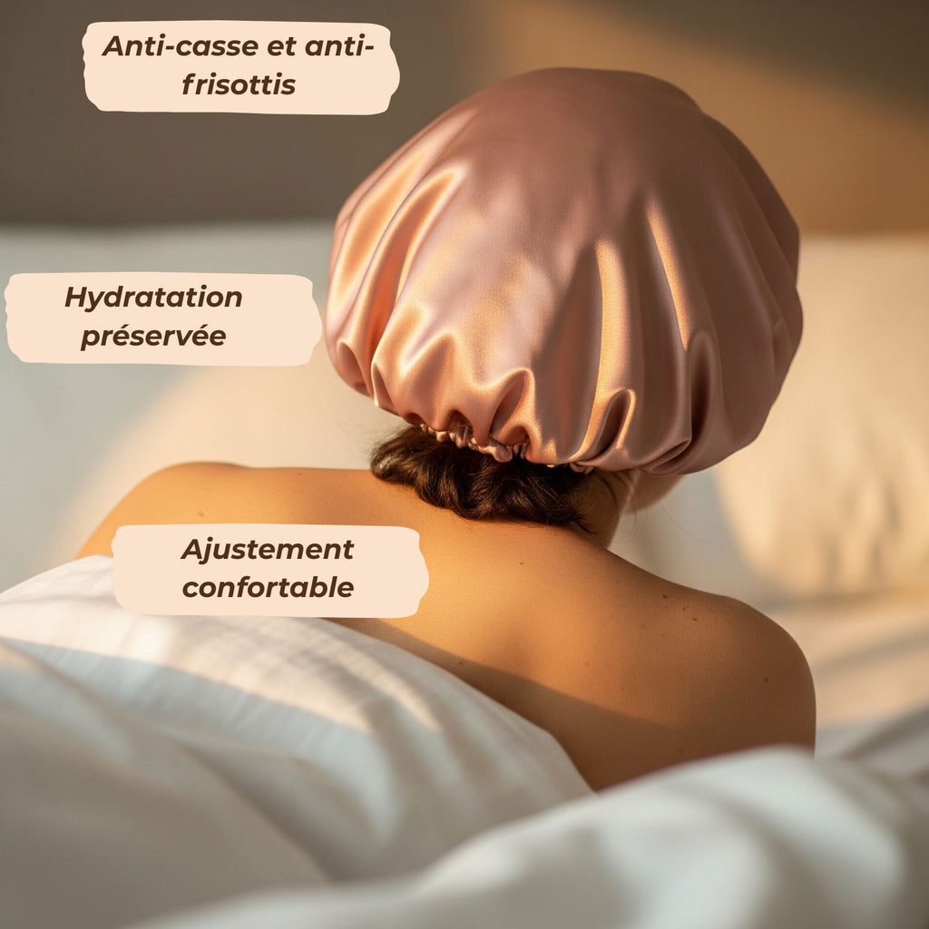 Bonnet en soie et son écrin